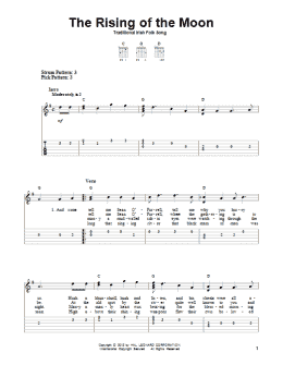 page one of The Rising Of The Moon (Easy Guitar Tab)