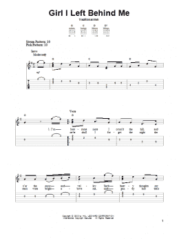 page one of Girl I Left Behind Me (Easy Guitar Tab)