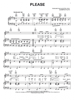 page one of Please (Piano, Vocal & Guitar Chords (Right-Hand Melody))