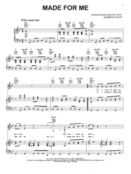 page one of Made For Me (Piano, Vocal & Guitar Chords (Right-Hand Melody))