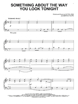 page one of Something About The Way You Look Tonight (Piano Solo)