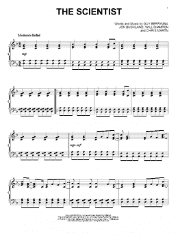 page one of The Scientist (Piano Solo)