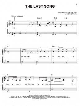 page one of The Last Song (Easy Piano)