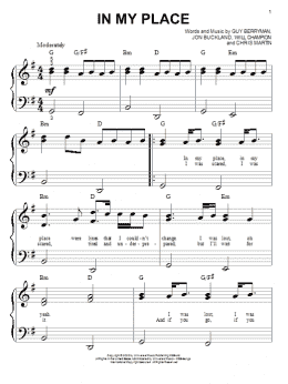 page one of In My Place (Big Note Piano)