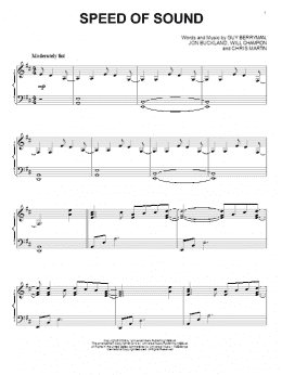 page one of Speed Of Sound (Piano Solo)
