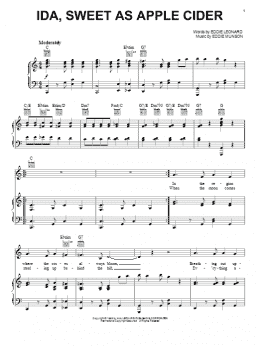 page one of Ida, Sweet As Apple Cider (Piano, Vocal & Guitar Chords (Right-Hand Melody))