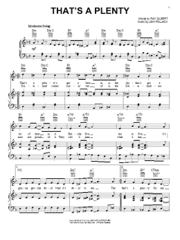 page one of That's A Plenty (Piano, Vocal & Guitar Chords (Right-Hand Melody))