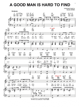 page one of A Good Man Is Hard To Find (Piano, Vocal & Guitar Chords (Right-Hand Melody))