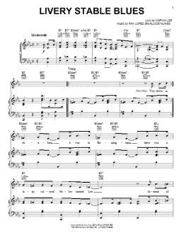 page one of Livery Stable Blues (Barnyard Blues) (Piano, Vocal & Guitar Chords (Right-Hand Melody))