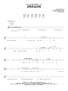 page one of Dragon (Guitar Tab)