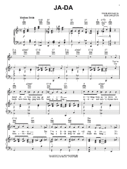 page one of Ja-Da (Piano, Vocal & Guitar Chords (Right-Hand Melody))