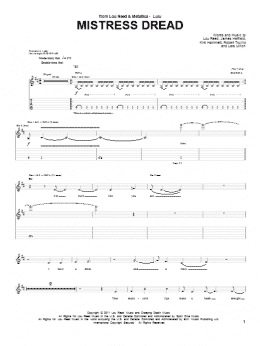 page one of Mistress Dread (Guitar Tab)