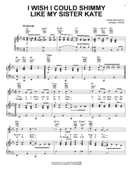 page one of I Wish I Could Shimmy Like My Sister Kate (Piano, Vocal & Guitar Chords (Right-Hand Melody))