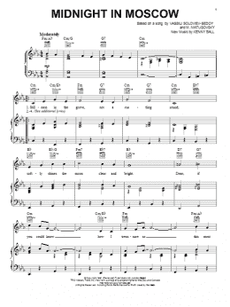 page one of Midnight In Moscow (Piano, Vocal & Guitar Chords (Right-Hand Melody))