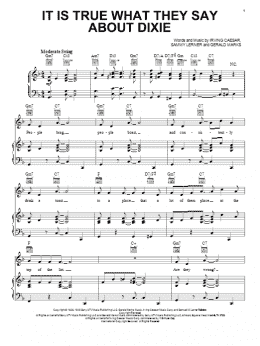 page one of Is It True What They Say About Dixie (Piano, Vocal & Guitar Chords (Right-Hand Melody))
