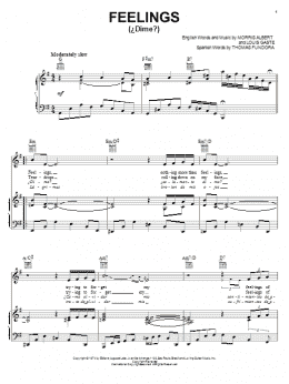page one of Feelings (Piano, Vocal & Guitar Chords (Right-Hand Melody))