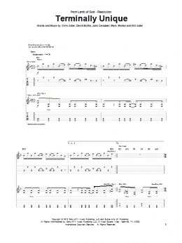 page one of Terminally Unique (Guitar Tab)