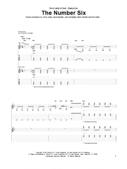 page one of The Number Six (Guitar Tab)