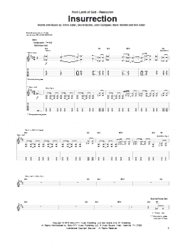 page one of Insurrection (Guitar Tab)