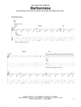 page one of Barbarossa (Guitar Tab)