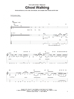 page one of Ghost Walking (Guitar Tab)