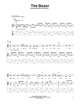 page one of The Boxer (Guitar Tab (Single Guitar))