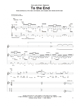page one of To The End (Guitar Tab)