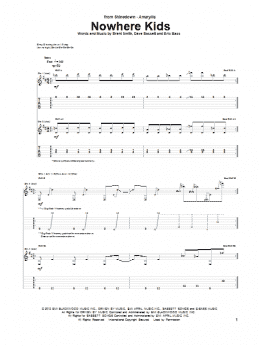 page one of Nowhere Kids (Guitar Tab)