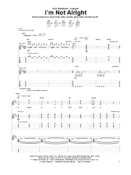 page one of I'm Not Alright (Guitar Tab)