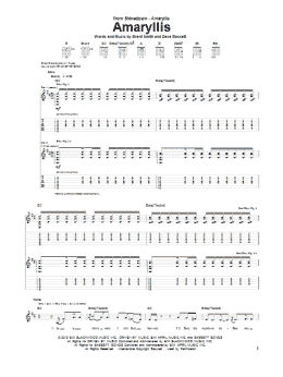 page one of Amaryllis (Guitar Tab)