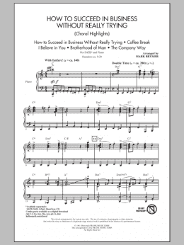 page one of How To Succeed In Business Without Really Trying (Choral Highlights) (SATB Choir)