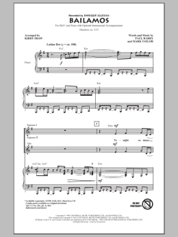 page one of Bailamos (SSA Choir)