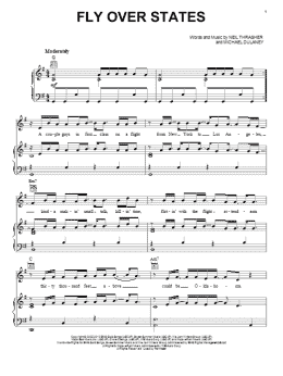 page one of Fly Over States (Piano, Vocal & Guitar Chords (Right-Hand Melody))