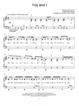 page one of You And I (Educational Piano)