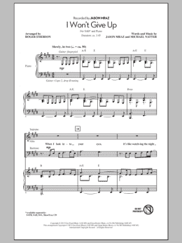 page one of I Won't Give Up (SAB Choir)