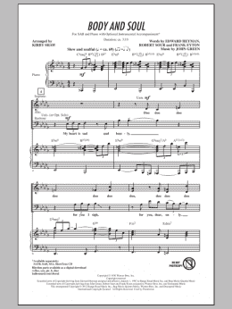 page one of Body And Soul (SAB Choir)