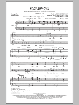 page one of Body And Soul (SATB Choir)