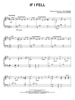 page one of If I Fell (Piano Solo)