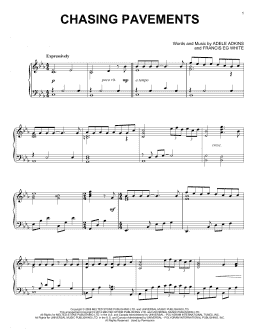 page one of Chasing Pavements (Piano Solo)