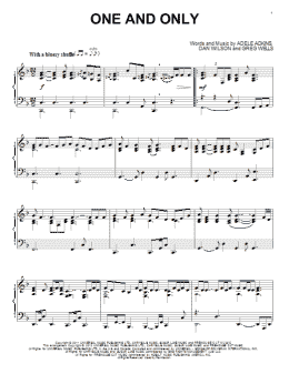 page one of One And Only (Piano Solo)