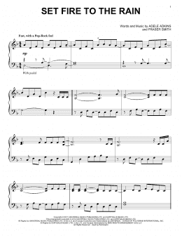 page one of Set Fire To The Rain (Piano Solo)