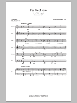 page one of The Keel Row (SATB Choir)