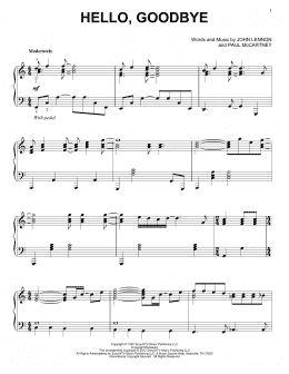 page one of Hello, Goodbye (Piano Solo)