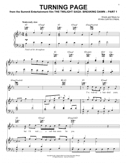page one of Turning Page (Piano, Vocal & Guitar Chords (Right-Hand Melody))