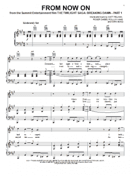 page one of From Now On (Piano, Vocal & Guitar Chords (Right-Hand Melody))