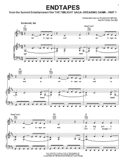 page one of Endtapes (Piano, Vocal & Guitar Chords (Right-Hand Melody))