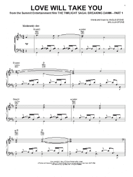 page one of Love Will Take You (Piano, Vocal & Guitar Chords (Right-Hand Melody))