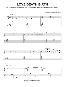 page one of Love Death Birth (Piano Solo)