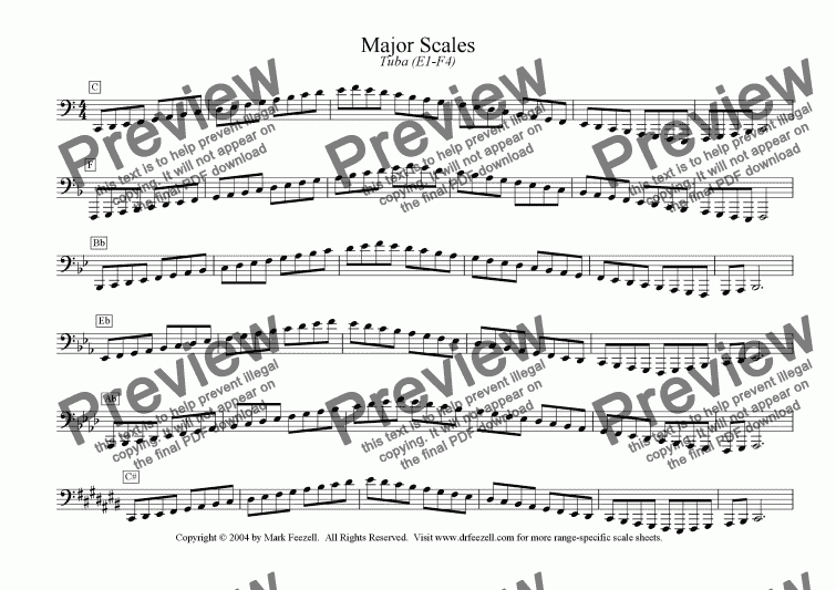 Tuba Scale Chart