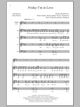page one of Friday I'm In Love (SATB Choir)